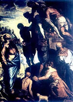 "Die Auferstehung des Lazarus" vun Tintoretto. Klick op to'n Vergröttern!