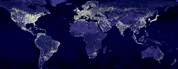 De Eer bi Nacht. Foto: Satellitenopnahmen/Nasa