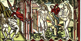Lübecker Bibel vun 1494: Dat Paradies, Sündenfall un Utdreven
