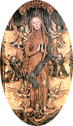 Maria Magdalena mit Fell; Sniederaltaar, Middeldeel