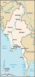 Koort vun Myanmar. Klick op to'n Vergröttern!